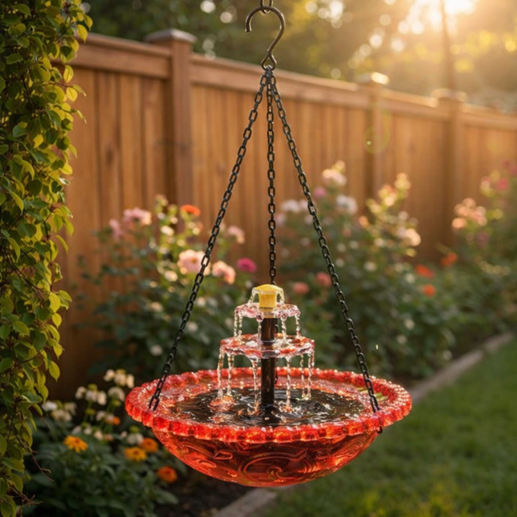 🔥New Year 70% Off-Solar Cascade Hanging Bird Bath Fountain-WH